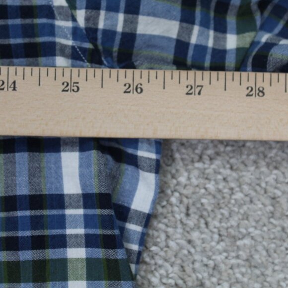 Brooks Brothers 346 Shirt Mens XL Blue/Green Checkered 100% Cotton S/S Button - Picture 9 of 11